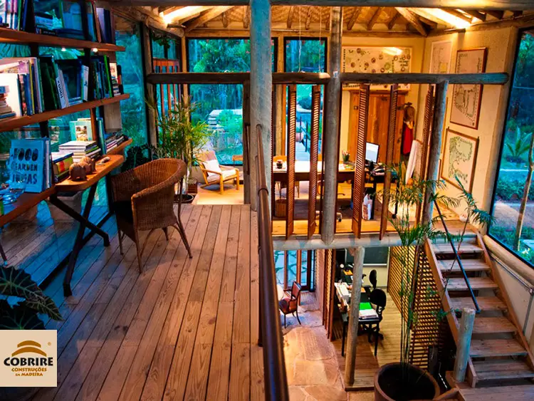 O espaço ideal,casa de madeira